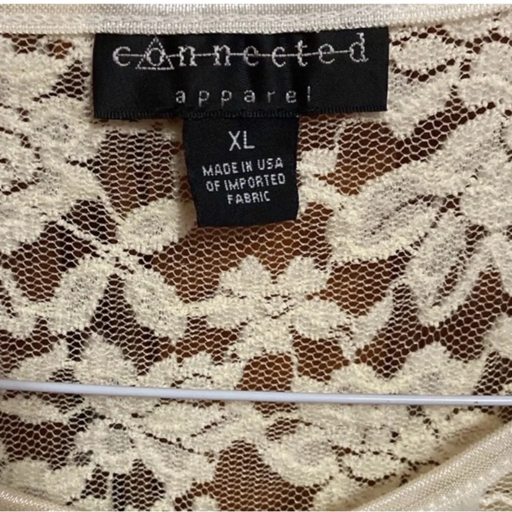 Connected Apparel XL Warm‎ Ivory Floral Lace Scalloped Shrug Fairycore Boho